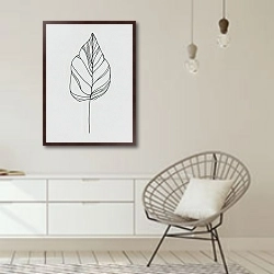 «Leaf» в интерьере белой комнаты в скандинавском стиле над комодом