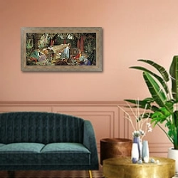 «Спящая царевна. 1900-1926» в интерьере классической гостиной над диваном