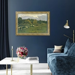 «Пейзаж с лесом» в интерьере в классическом стиле в синих тонах