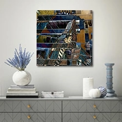 «Орликов» в интерьере современной гостиной с голубыми деталями