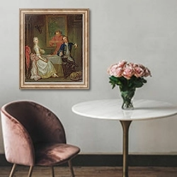 «A Dinner Conversation» в интерьере в классическом стиле над креслом