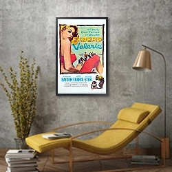 «Ретро-Реклама 158» в интерьере в стиле лофт с желтым креслом
