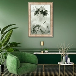 «Daphne» в интерьере гостиной в зеленых тонах