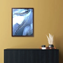 «Абстракция чернилами «Затмение» 3» в интерьере в стиле минимализм над комодом