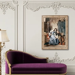 «Paolo Malatesta and Francesca da Rimini» в интерьере в классическом стиле над банкеткой