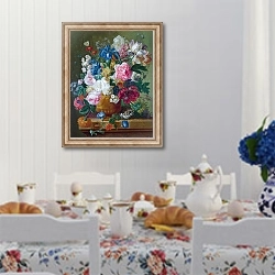«Цветы в вазе 8» в интерьере кухни в стиле прованс над столом с завтраком