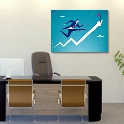 «Бизнесмен стремится к успеху» в интерьере офиса над столом начальника