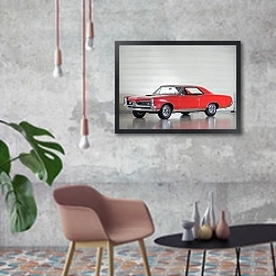 «Pontiac GTO Coupe Hardtop '1967» в интерьере в стиле лофт с бетонной стеной