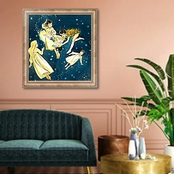«Peter Pan and Wendy 25» в интерьере классической гостиной над диваном