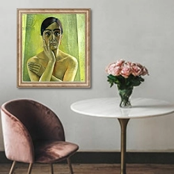 «Self Portrait 3 1» в интерьере в классическом стиле над креслом