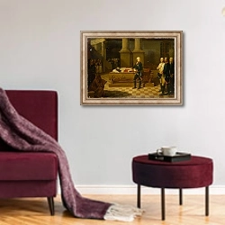 «Frederick II in the Elector's Crypt» в интерьере гостиной в бордовых тонах