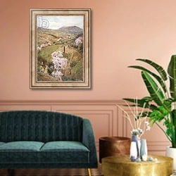 «Spring Day in a Valley near Girgenti» в интерьере классической гостиной над диваном