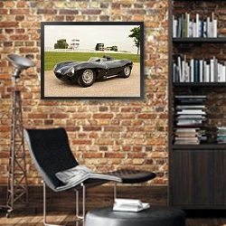 «Jaguar D-Type '1954–57» в интерьере кабинета в стиле лофт с кирпичными стенами