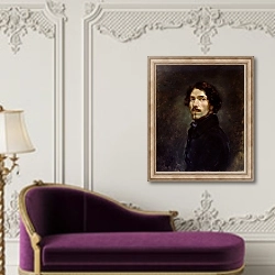 «Self Portrait, c.1842» в интерьере в классическом стиле над банкеткой