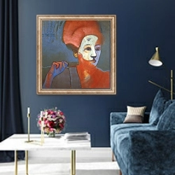 «Face, Image 30028, 1993» в интерьере в классическом стиле в синих тонах
