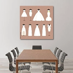 «Стили свадебных платьев» в интерьере конференц-зала над столом для переговоров