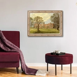 «Hatfield House» в интерьере гостиной в бордовых тонах