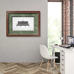 «Мягкий диван» в интерьере современного кабинета на стене