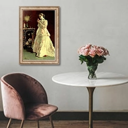 «The Lady in Pink, 1867» в интерьере в классическом стиле над креслом