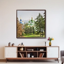 «Киев, Украина. Вид на Выдубицкий монастырь» в интерьере 