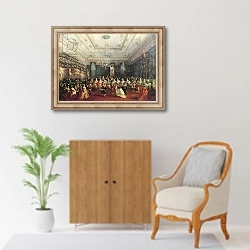 «Gala Concert given in 1782 in Venice for the Tsarevich Paul Maria Feodorovna» в интерьере в классическом стиле над комодом