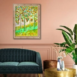 «Tree Raku, 2000,» в интерьере классической гостиной над диваном