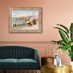 «La Caldura, Cefalu 2» в интерьере классической гостиной над диваном