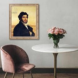 «Portrait of Jean-Francois Champollion 1831» в интерьере в классическом стиле над креслом