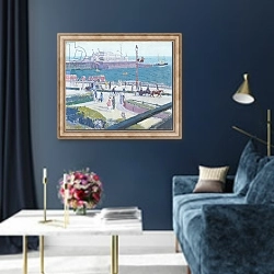 «Brighton Pier, 1913» в интерьере в классическом стиле в синих тонах