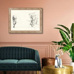 «Luc surprised by a painting by Jean Metzinger» в интерьере классической гостиной над диваном