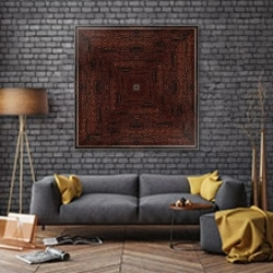 «Texture of brown agate stone 4» в интерьере в стиле лофт над диваном
