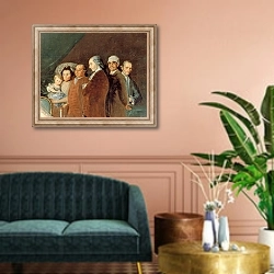 «The Family of the Infante Don Luis de Borbon, 1783-84 3» в интерьере классической гостиной над диваном