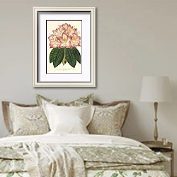 «Rhododendrum ornatissimum» в интерьере спальни в стиле прованс над кроватью