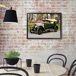«Vauxhall D-Type Tourer '1915» в интерьере кухни в стиле лофт с кирпичной стеной