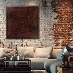 «Texture of gray agate stone 2» в интерьере гостиной в стиле лофт с кирпичной стеной