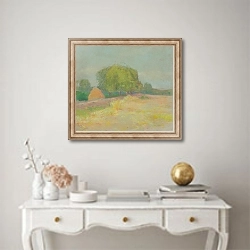 «Landscape with bushy trees» в интерьере в классическом стиле над столом