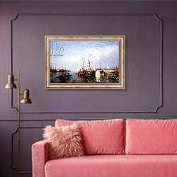«La Corne d'Or, Constantinople,» в интерьере гостиной с розовым диваном