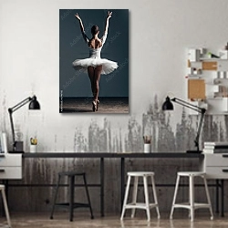 «Балерина в позе» в интерьере офиса в стиле лофт