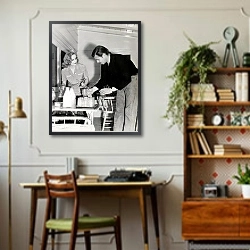 «Gable, Clark 16» в интерьере кабинета в стиле ретро над столом