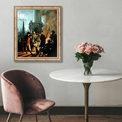 «Revolutionary Scene: A Bivouac» в интерьере в классическом стиле над креслом