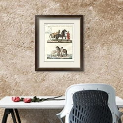 «The horse with its different kinds» в интерьере кабинета с песочной стеной над столом