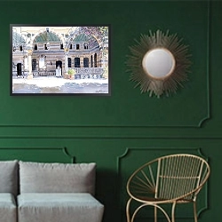 «Al'Azem Palace, 2010» в интерьере классической гостиной с зеленой стеной над диваном