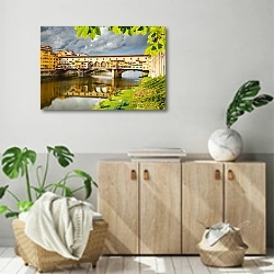 «Италия. Флоренция. Мост Понте-Веккьо» в интерьере современной комнаты над комодом