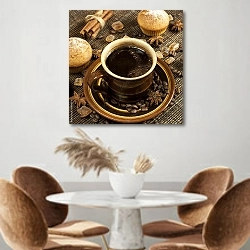 «Чашка кофе с кексами» в интерьере кухни над кофейным столиком