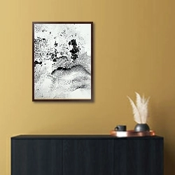 «Абстракция чернилами «Нуар» 1» в интерьере в стиле минимализм над комодом