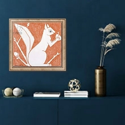 «Squirrel,» в интерьере в классическом стиле в синих тонах