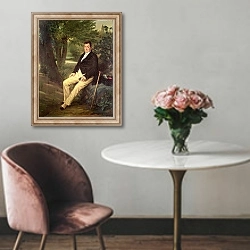 «Marie-Joseph Marquis de La Fayette» в интерьере в классическом стиле над креслом