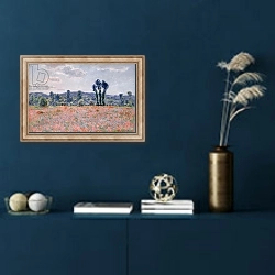 «Poppy Field, c.1890» в интерьере в классическом стиле в синих тонах