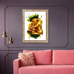 «Chiquita Sunflower» в интерьере гостиной с розовым диваном