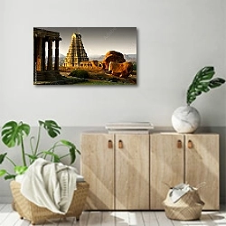 «Вид на руины Хампи, Индия 2» в интерьере современной комнаты над комодом